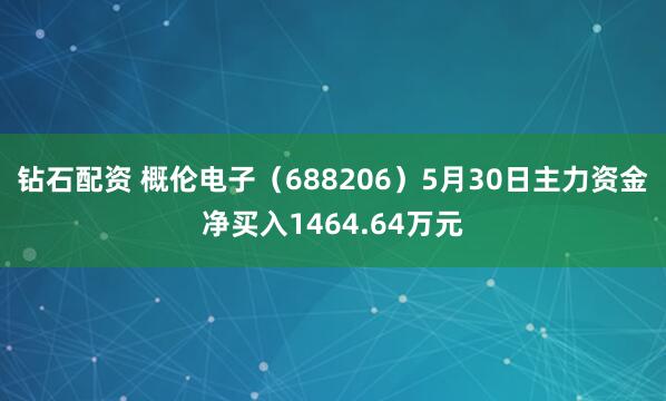 钻石配资 概伦电子（688206）5月30日主力资金净买入1464.64万元