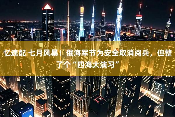 忆速配 七月风暴！俄海军节为安全取消阅兵，但整了个“四海大演习”